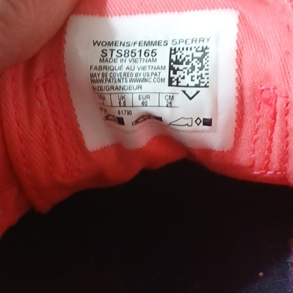 Sperry Pier Wave Light Wash Pink Neon Canvas Shoes Size 9 - Picture 10 of 11